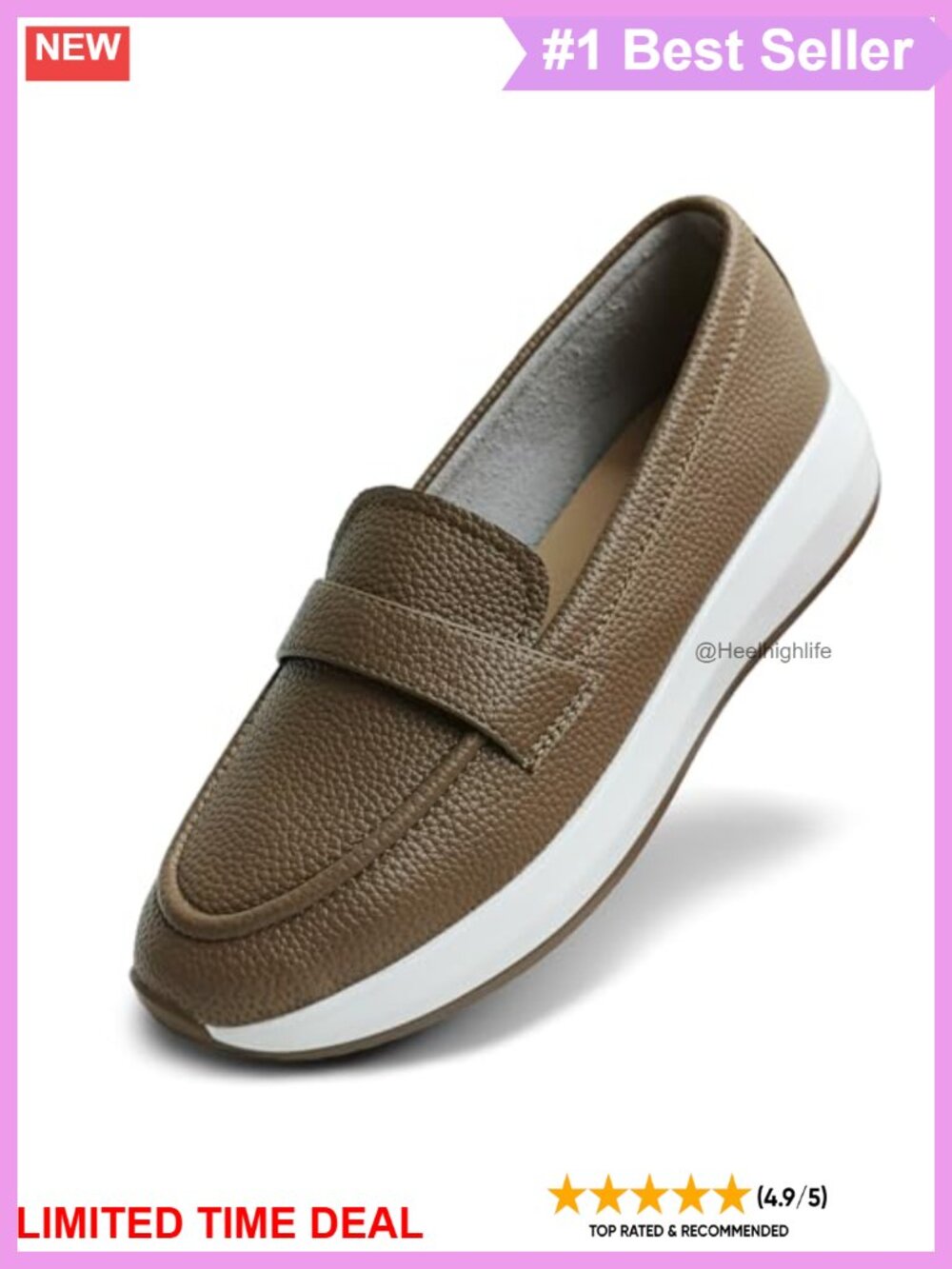 Faux Leather Slip On Loafers Embellished Flats Easy Entry Casual Shoes